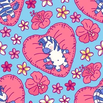 Vector cute seamless pattern art Stockillustratie