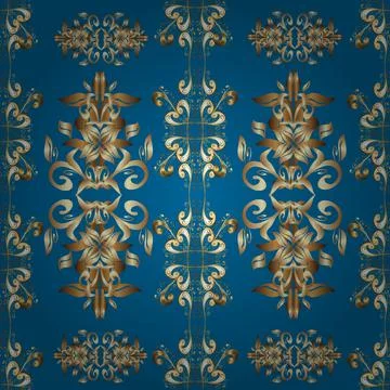 Vector cute seamless pattern background. Classical luxury old fashioned damask o Illustrazione stock