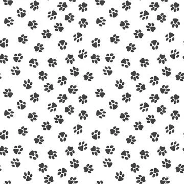 Vector Cute Seamless Pattern with Pet Paw Prints 스톡 일러스트
