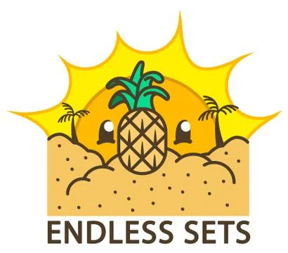 Vector cute simple illustration of ocean holiday theme Stock-Illustration