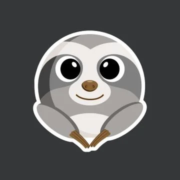 Vector cute sloth sticker template Stock Illustration