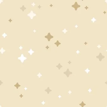 Vector Cute Sparkles in Shades of Warm Beige seamless pattern background Stock Illustration