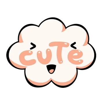 Vector Cute speech bubble. Colorful emotional icon isolated on white Stock Illustration