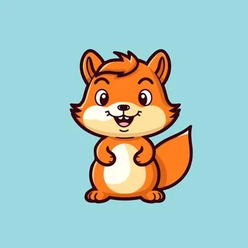 Vector cute squirrel cartoon character イラスト素材