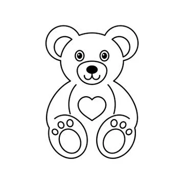Vector cute teddy bear outline logo design Stock-Illustration