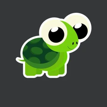 Vector cute turtle sticker template Illustrazione stock