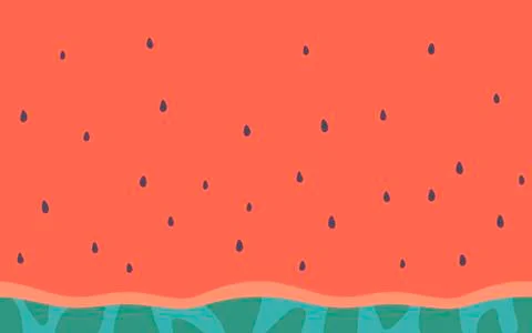 Vector cute watermelon seamless pattern. Summer horizontal border ornament Illustrazione stock