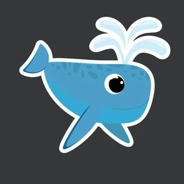 Vector cute whale sticker template Stock Illustration