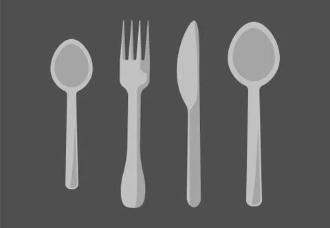 Vector cutlery set. Knife. Spoon. Fork Stock Illustration