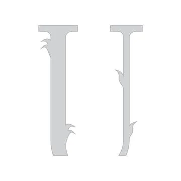 Vector cutted letter.Art font. Stock Illustration