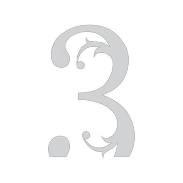 Vector cutted number.Art font. Illustrazione stock