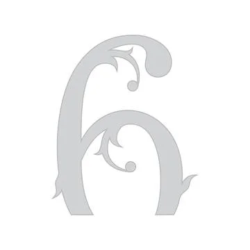 Vector cutted number.Art font. Stock Illustration