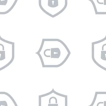Vector Cyber attack security pattern seamless with shield and keylock. Stock Illustration