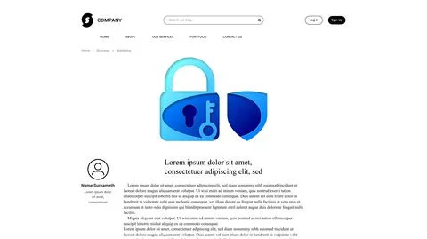 Vector cyber security in paper art style . Editable illustration Stock Illustration