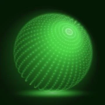 Vector cyber sphere. Green big data sphere with binary numbers strings. Infor 库存插图