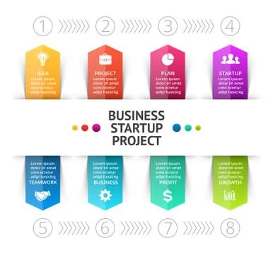 Vector cycle arrows infographic, diagram, graph, business presentation, chart. 8 Illustrazione stock