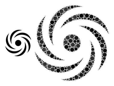 Vector Cyclone Rotation Composition of Dots Stock Illustration