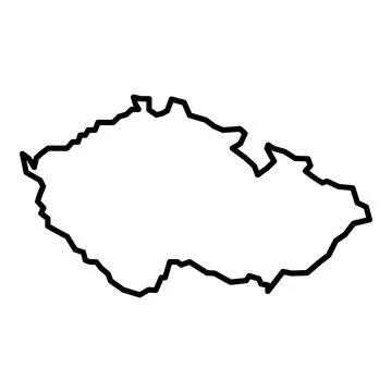 Vector czechia outline map on white background Stock Illustration