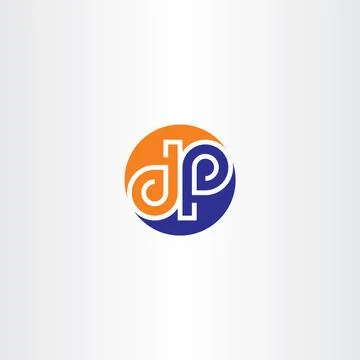 Vector d and p letter logo icon circle symbol Illustrazione stock