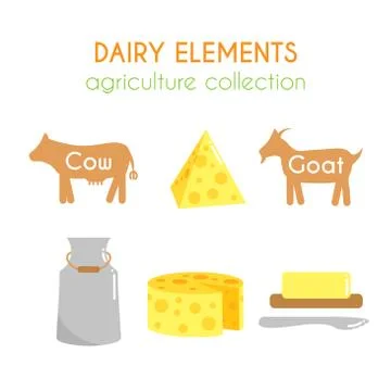 Vector dairy illustrations Stock Illustration