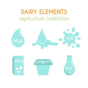 Vector dairy illustrations Illustrazione stock