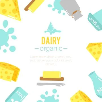 Vector dairy illustrations Stock Illustration