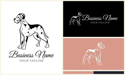 Vector dalmatian dog logo template Illustrazione stock