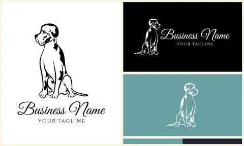Vector dalmatian dog logo template Stock Illustration