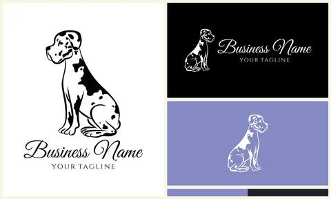 Vector dalmatian dog logo template Stock Illustration