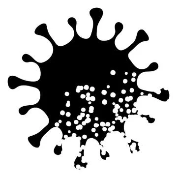 Vector Damaged Microbe Flat Icon Symbol Illustrazione stock