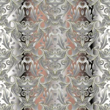 Vector damask Baroque seamless pattern. Stock Illustration