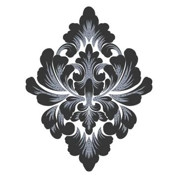 Vector damask element. Isolated damask central illistration. Classical luxury Stock Illustration