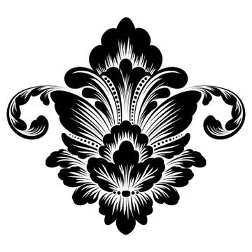 Vector damask element. Isolated damask central illistration. Classical luxury Stock Illustration