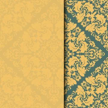 Vector damask frame. Stock Illustration