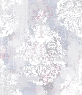 Vector damask pattern element. Classical luxury old fashioned ornament grunge Stock Illustration