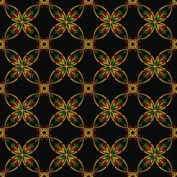 Vector damask seamless pattern background curve round cross frame flower Illustrazione stock