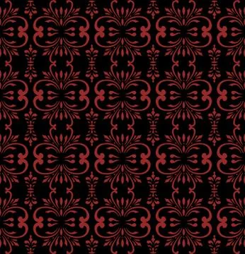 Vector damask seamless pattern background spiral curve cross flower frame vin 스톡 일러스트