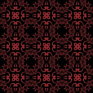 Vector damask seamless pattern background spiral curve cross leaf flower vine イラスト素材