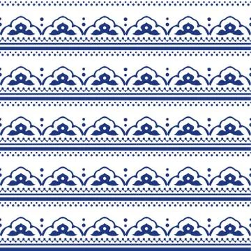 Vector damask seamless pattern background curve cross frame flower dot line Stockillustratie