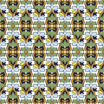 Vector damask seamless pattern background spiral curve cross feather flower p Stock Illustration