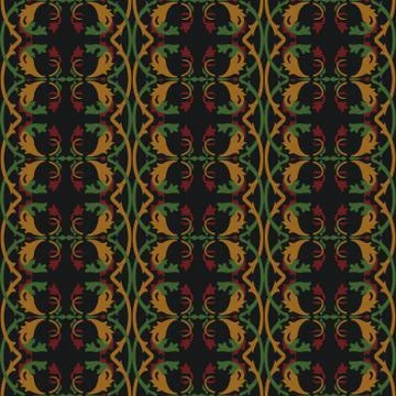Vector damask seamless pattern background botanic garden spiral curve cross v 스톡 일러스트