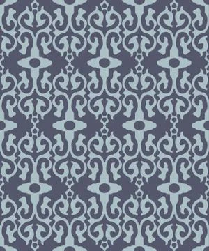 Vector damask seamless pattern background curve cross retro crest frame Stock Illustration