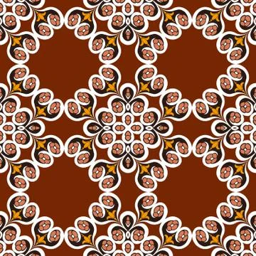 Vector damask seamless pattern background check cross round flower frame Stockillustratie