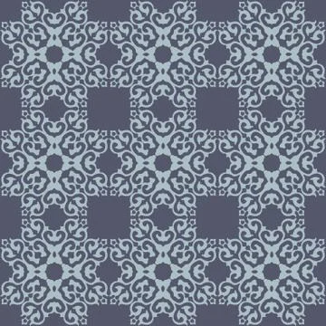 Vector damask seamless pattern background square curve cross retro crest fram 스톡 일러스트