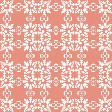 Vector damask seamless pattern background curve square cross round leaf shape Stock Illustration