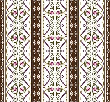 Vector damask seamless pattern background curve spiral vortex cross frame vin Stock Illustration