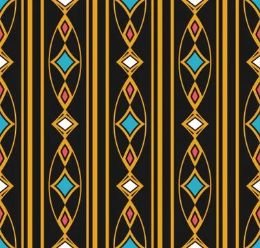 Vector damask seamless pattern background oval curve cross gold frame line co Stock Illustration