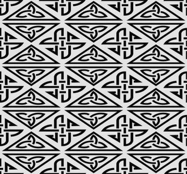 Vector damask seamless pattern background triangle aboriginal check cross fra Stock Illustration