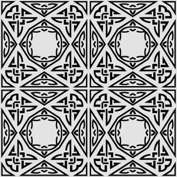 Vector damask seamless pattern background triangle aboriginal square check cr 스톡 일러스트