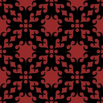 Vector damask seamless pattern background round curve spiral geometry cross c Illustrazione stock